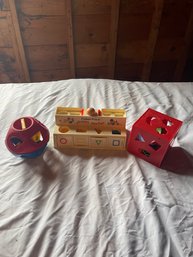 Set Of 3 Vintage Sorting Toys