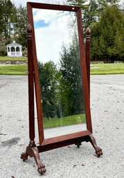 An Antique Chippendale Mahogany Cheval Mirror