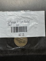 1944-P Jefferson Wartime Nickel In Littleton Package