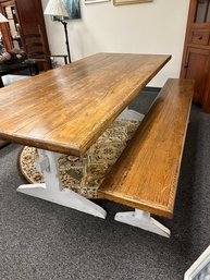 Nice Farm Table With Bench