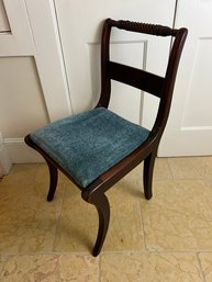Regency Style Side Chair With Blue Seat