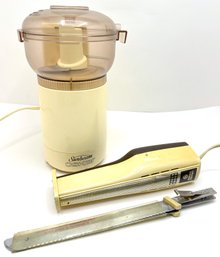 Vintage Sunbeam Oskar Food Processor & Vintage GE Electric Knife