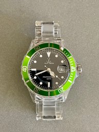 ToyWatch, Clear Green With Stainless Steel Back