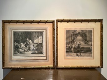 A Pair Of Compatible Framed French Antique Engravings