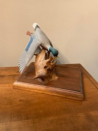 Charles J. Ehstrom III Carved Duck Figurine Statue