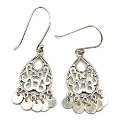 Sterling Silver Ornate Dangle Earrings