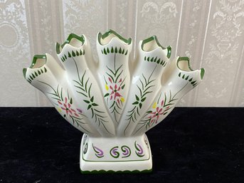 Five Finger Vase Ceramic - Floral Design Showy Flower