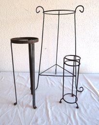 Wrought Iron Trio Of Plant Stands
