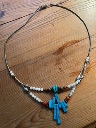 Southwestern Style Tiered Turquoise Necklace