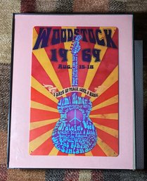 WOODSTOCK - 3 DAYS OF PEACE, LOVE & MUSIC   - Cool Rock Retro Plaque  Metal Sign - Framed