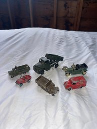 Lot Of 6 Vintage Metal Toy Cars