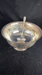 Silver Plate Bowl And Ladle