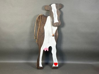 A Charming Handcrafted Wood Plank Cow