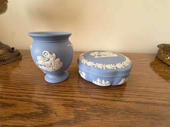 Wedgwood Vase And Lidded Box