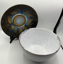 Beautiful Pottery Bowl & Plate (A)