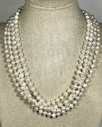 64' Long Genuine Cultured Pearl Eternity Necklace