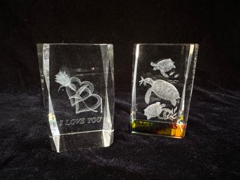 Etched Glass Paperweights