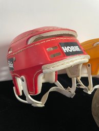 Pair Of Vintage Hockey Helmets