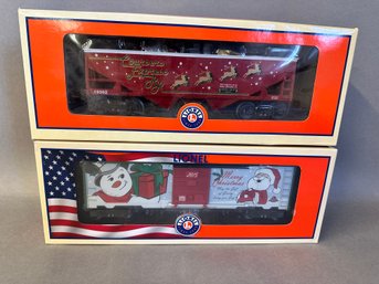 NIB Lionel Trains: 2015 Lionel Christmas Box Car & Christmas Gifts Hopper, 682691 &  619362