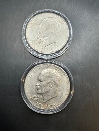 2 Eisenhower Dollars 1971, 1976