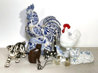 A Collection Of Animal Themed Ceramics, Carvings And More