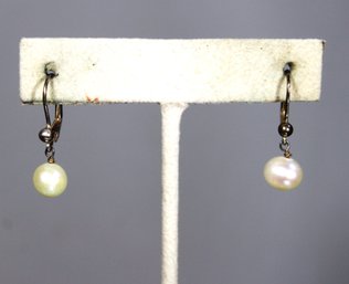 Sterling Silver Pierced Earrings Genuine Cultured Pearls