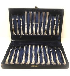 1916 Harry Freeman London- Sterling Silver Handled Dessert/ Fish Service In Original Case