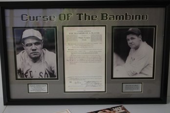 Nicely Framed And Matted Curse Of The Bambino - Copy Of Babe Ruth's 1919 N.Y. Yankees Contract