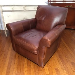 (1 OF 4) Fabulous BAUHAUS French Style Leather Club Chair - GREAT PATINA - Current Retail Price $2,900