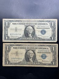 2 $1 Silver Certificates 1957, 1957-B