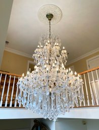 A Stunning And Massive Art Crystal Chandelier, MRSP 12,999.00 - Over 6' Height! (FLEXIBLE PICKUP)