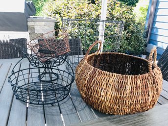 Lot Of 5 Useful Baskets And More