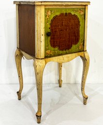 An Antique French Provincial Nightstand - Painted Mahogany C. 1920's