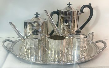 1960s 5 Piece Lunt Coffee/tea Service Set W/ Platter