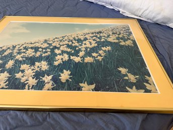 Floral Print On Yellow Mat