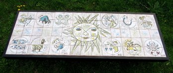 Rare And Important Svea Kline Mid-Century Tiled Zodiac Coffee Table - Haystack Mt. School - Maine