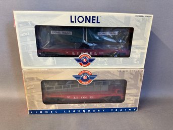 NIB Lionel Trains: Barrel Ramp Flat Car & Piggyback Trailers, 6-19450 & 6-39423