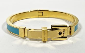 Michael Kors Turquoise Enamel And Gold Tone Bangle Bracelet