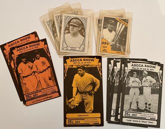 Vtg Lot ASCCA Mailing Discount Cards American Sports Card Collector Association Show 1974-75 1980 Babe Ruth