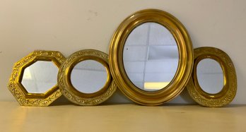 4 Decorative Brass Mirrors  (D)