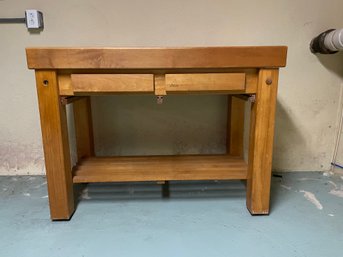 Le Gourmand Utilitarian Wooden Work Bench / Kitchen Island