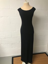 Six & Fourteen Long Black Sleeveless Dress - High Slit - Gorgeous Size Small