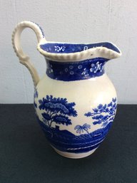 COPELAND ENGLAND SPODES TOWER BLUE AND WHITE PITCHER