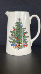 A Vintage CUTHBERTSON Christmas Tree Pitcher Narrow Green Band - Made In England