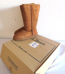 Womens LL Bean Suede Boots With Box Sz 7