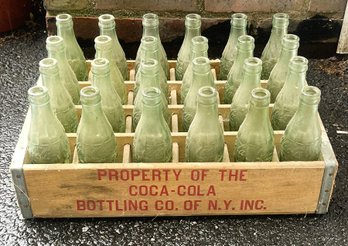 Vintage Wood Case Of Twenty Four Green Coke Bottles-Lot 1