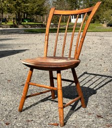 An Antique Oak Spindle Back Side Chair