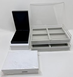 Transparent Jewelry Box With Velvet Containers  & 2 New Gift  Presentation Boxes