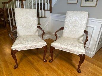 Baker Stately Homes Walnut Shepherds Crook Arm Chairs, $8,000 Purchase