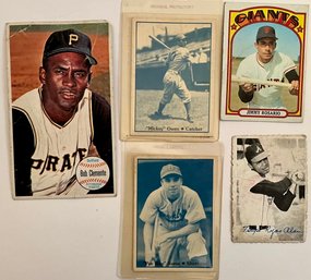 Vintage Baseball Cards - Jimmy Rosario, Felipe Alou, Mickey Owen, Peewee Reese Bob Clemente - Original & Repro